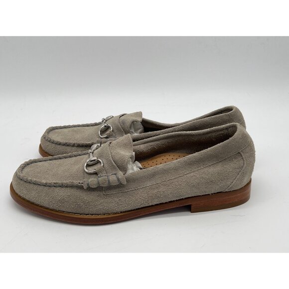 Mens Size 9 G.H. Bass Weejuns Light Gray Suede Loafers With Silver Bit Detail main image 10
